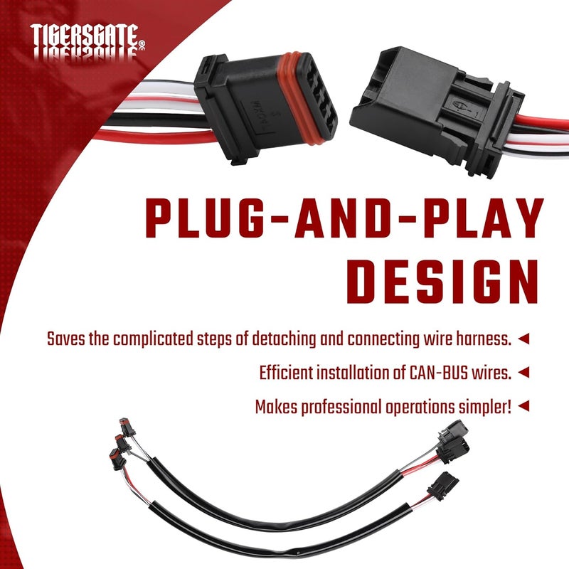 TIGERSGATE 8 INCH Handlebar Wiring Wire Extension Harness（CAN Bus） for Harley Softails Dynas Touring Sportsters - Image 3